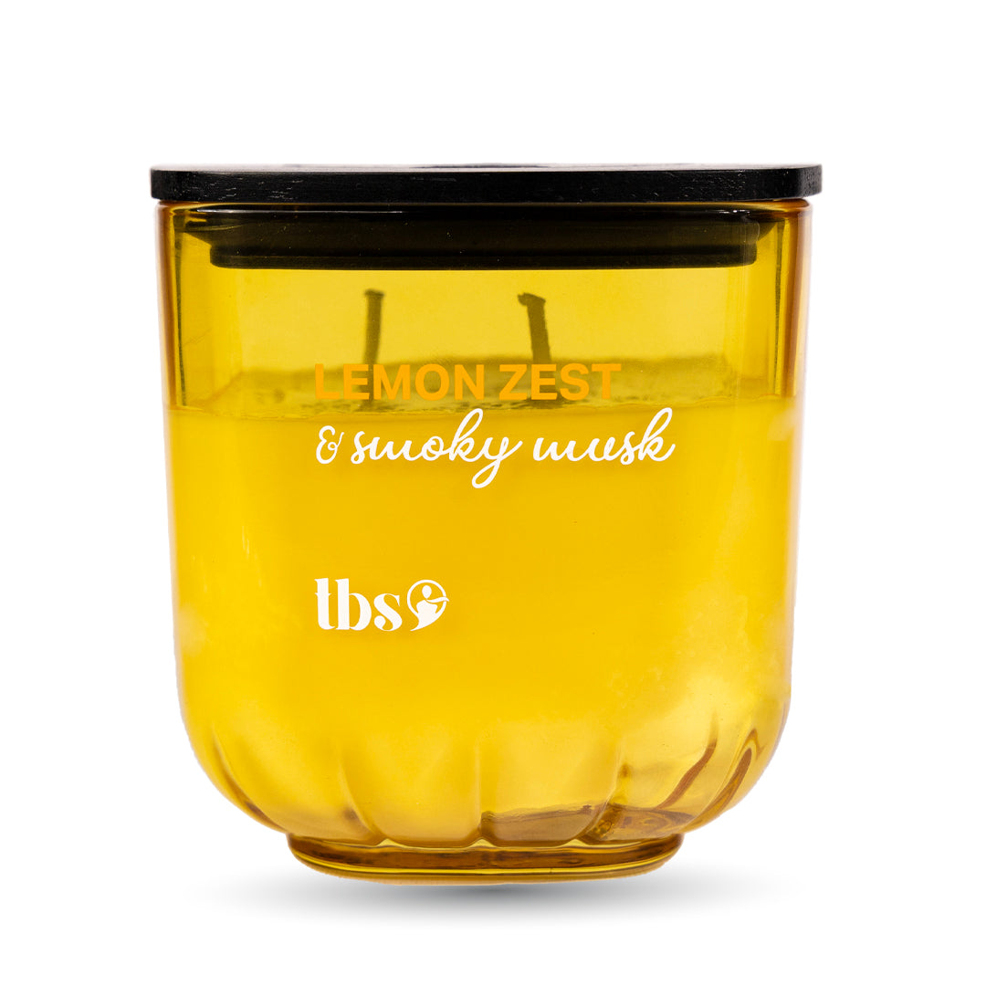 Lemon Zest & Smoky Musk Scented Candle